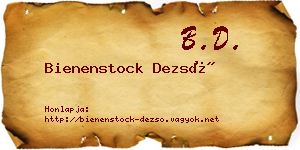 Bienenstock Dezső névjegykártya